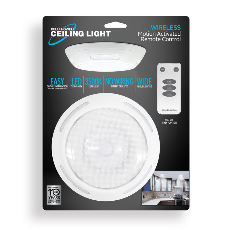 Bell Howell Wireless Motion Activated Ceiling Light With Remote